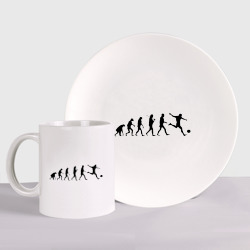 Набор: тарелка + кружка Футбольная эволюция