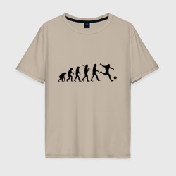 Мужская футболка хлопок Oversize Футбольная эволюция