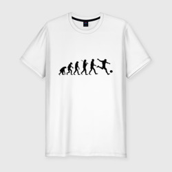 Мужская футболка хлопок Slim Футбольная эволюция