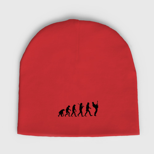Женская шапка демисезонная Эволюция рока, цвет красный