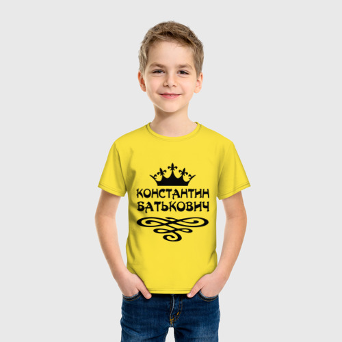 Детская футболка хлопок Константин Батькович, цвет желтый - фото 3