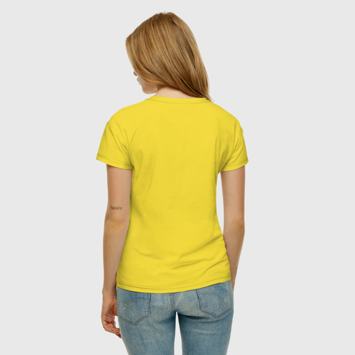 Женская футболка хлопок What the fuck, цвет желтый - фото 4