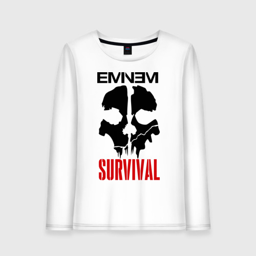 Женский лонгслив хлопок Eminem - Survival, цвет белый