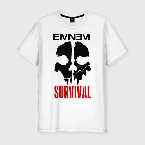 Мужская футболка хлопок Slim Eminem - Survival, цвет белый