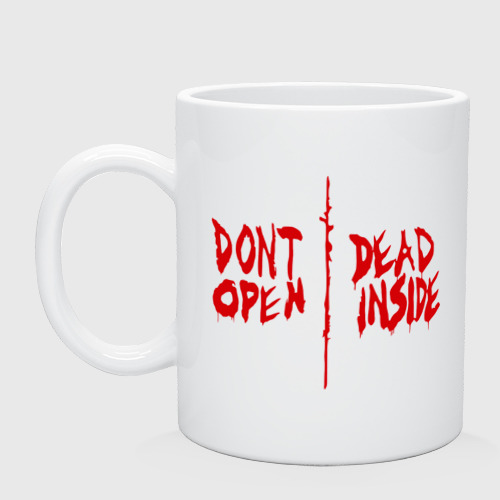 Кружка керамическая Don't open - dead inside, цвет белый