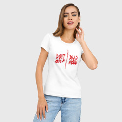 Женская футболка хлопок Slim Don't open - dead inside - фото 2