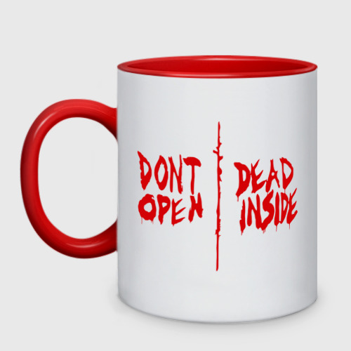 Кружка двухцветная Don't open - dead inside