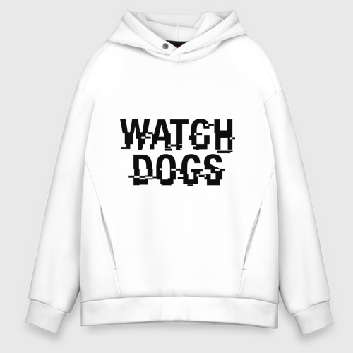 Мужское худи Oversize хлопок Watch Dogs, цвет белый