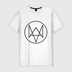 Мужская футболка хлопок Slim Watch Dogs logo