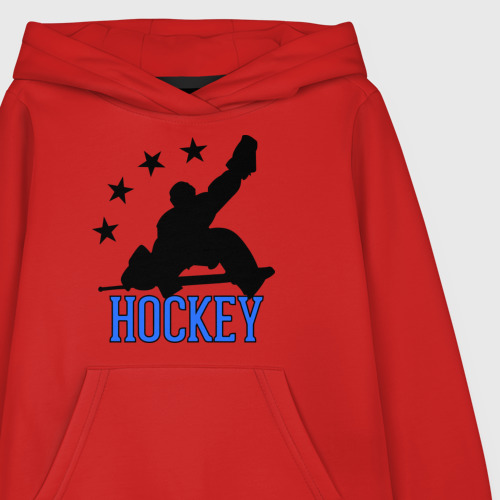 Детская толстовка хлопок Hockey Хоккей, цвет красный - фото 3