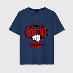 Boxing national team – Женская футболка хлопок Oversize с принтом купить со скидкой в -16%