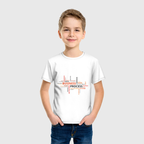 Детская футболка хлопок Business process, цвет белый - фото 3