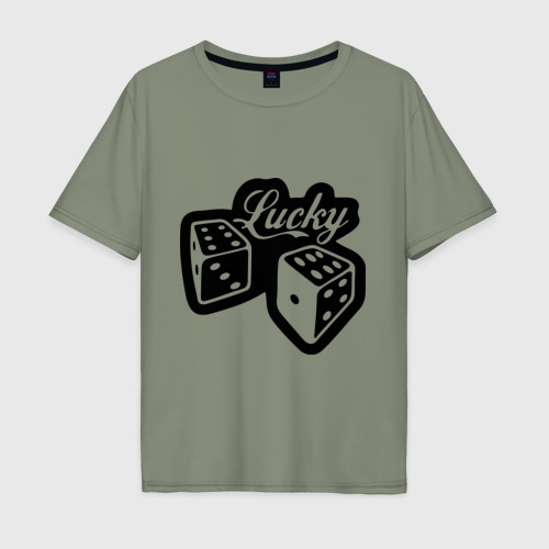 Мужская футболка хлопок Oversize Lucky, цвет авокадо