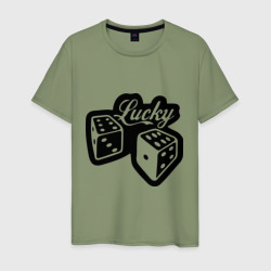Lucky – Мужская футболка хлопок с принтом купить со скидкой в -20%