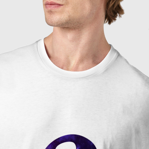 Мужская футболка хлопок Пингвин просто космос, цвет белый - фото 6