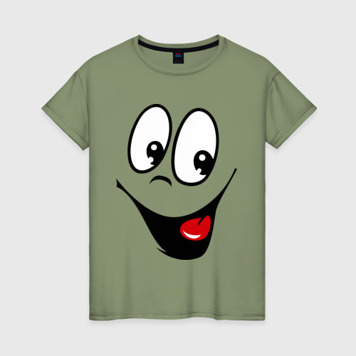Женская футболка хлопок Заразительная улыбка, цвет авокадо