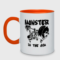 Кружка двухцветная Monster in the gym