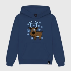 Мужская толстовка хлопок Олень и снежинки