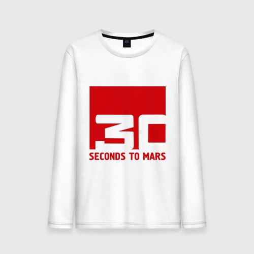 Мужской лонгслив хлопок 30 Seconds to mars, цвет белый