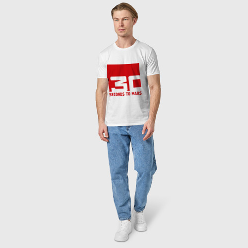 Мужская футболка хлопок 30 Seconds to mars, цвет белый - фото 5