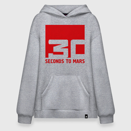 Худи SuperOversize хлопок 30 Seconds to mars, цвет меланж