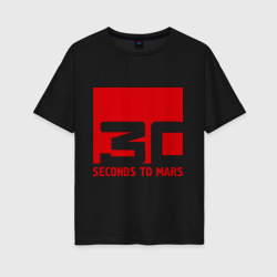 Женская футболка хлопок Oversize 30 Seconds to mars