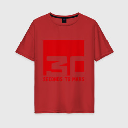 Женская футболка хлопок Oversize 30 Seconds to mars