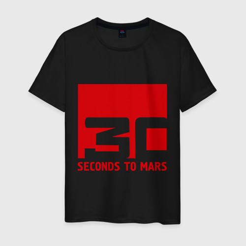 Мужская футболка хлопок 30 Seconds to mars, цвет черный