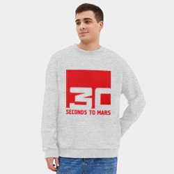 Мужской свитшот oversize без начеса хлопок 30 Seconds to mars - фото 2