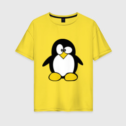 Женская футболка хлопок Oversize Пингвин