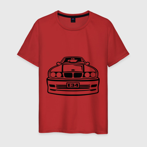 Мужская футболка хлопок BMW E34, цвет красный