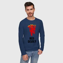 Мужской лонгслив хлопок Red devils Manchester united - фото 3