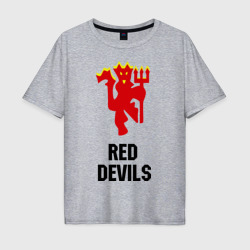 Мужская футболка хлопок Oversize Red devils Manchester united