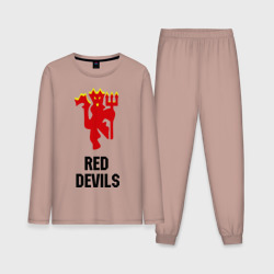 Мужская пижама с лонгсливом хлопок Red devils Manchester united