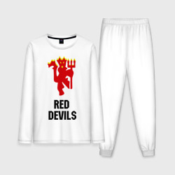 Мужская пижама с лонгсливом хлопок Red devils Manchester united