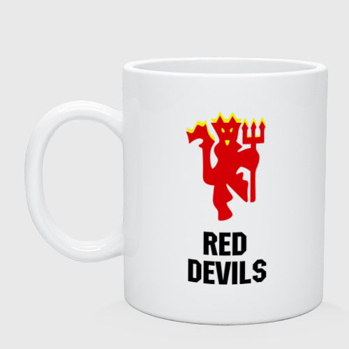 Кружка керамическая Red devils Manchester united, цвет белый