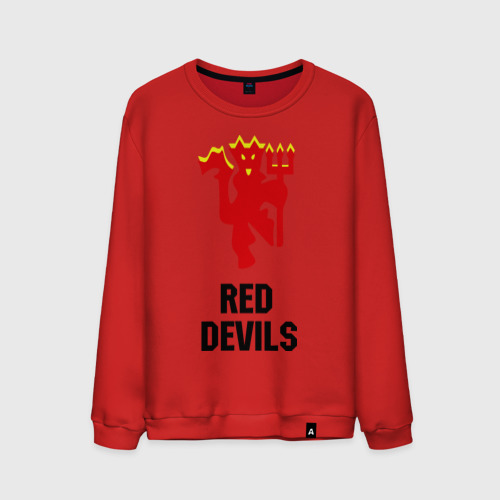 Мужской свитшот хлопок Red devils Manchester united, цвет красный