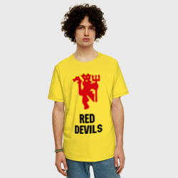 Мужская футболка хлопок Oversize Red devils Manchester united - фото 2