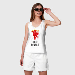 Женская майка хлопок Red devils Manchester united - фото 2