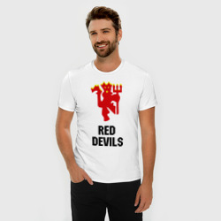 Мужская футболка хлопок Slim Red devils Manchester united - фото 2