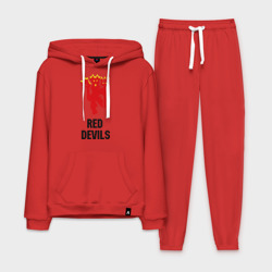 Мужской костюм хлопок с толстовкой Red devils Manchester united