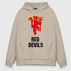 Мужское худи Oversize хлопок Red devils Manchester united