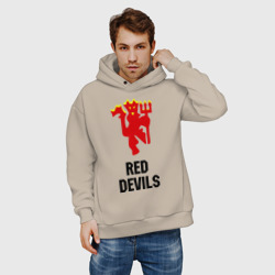 Мужское худи Oversize хлопок Red devils Manchester united - фото 2