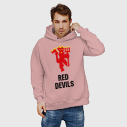 Мужское худи Oversize хлопок Red devils Manchester united - фото 2