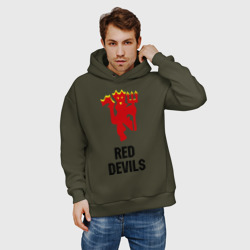 Мужское худи Oversize хлопок Red devils Manchester united - фото 2