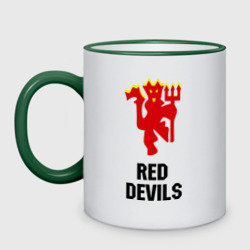 Кружка двухцветная Red devils Manchester united