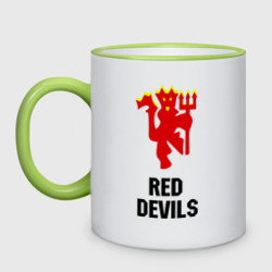 Кружка двухцветная Red devils Manchester united