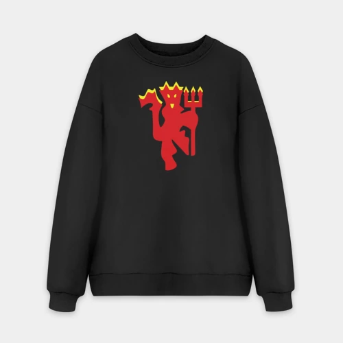 Мужской свитшот oversize без начеса хлопок Red devils Manchester united