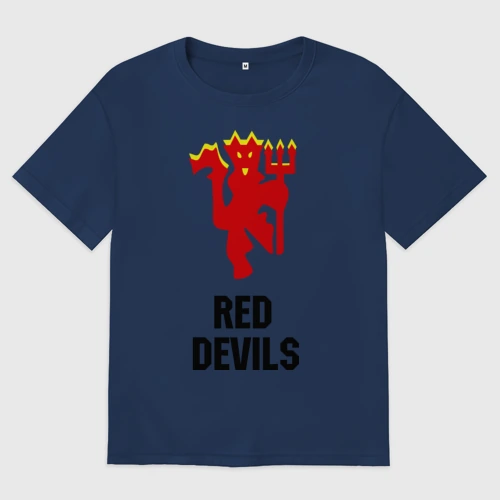 Мужская футболка хлопок Oversize Red devils Manchester united
