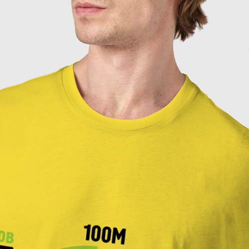Мужская футболка хлопок Танки. КВ-1С Нагибатор, цвет желтый - фото 6